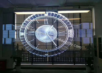 شاشة LED زجاجية شفافة SMD1921 ، شاشة زجاجية LED 4500cd / Sqm