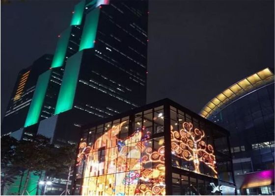 P19.23 LED ترى من خلال الشاشة ، 93 شاشة فيديو LED شفافة