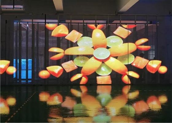 P19.23 LED ترى من خلال الشاشة ، 93 شاشة فيديو LED شفافة